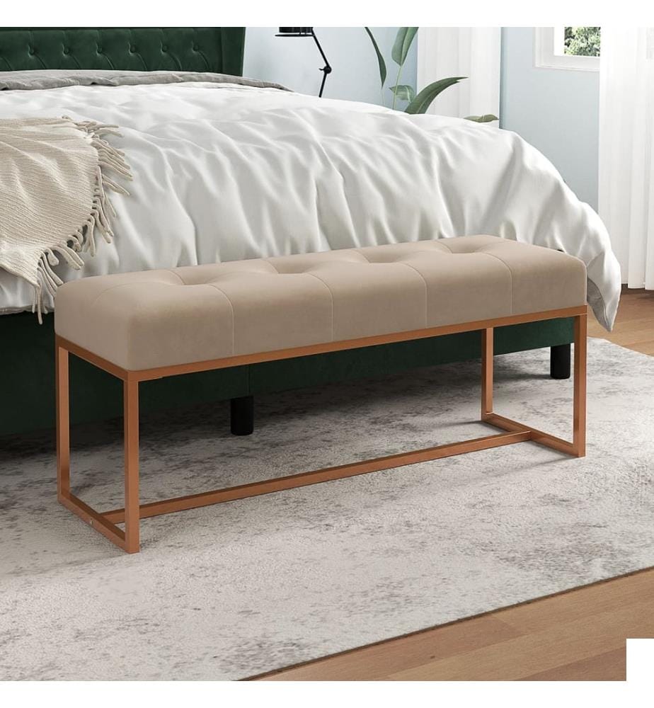 Banc Beige 110x36x45 cm Velours