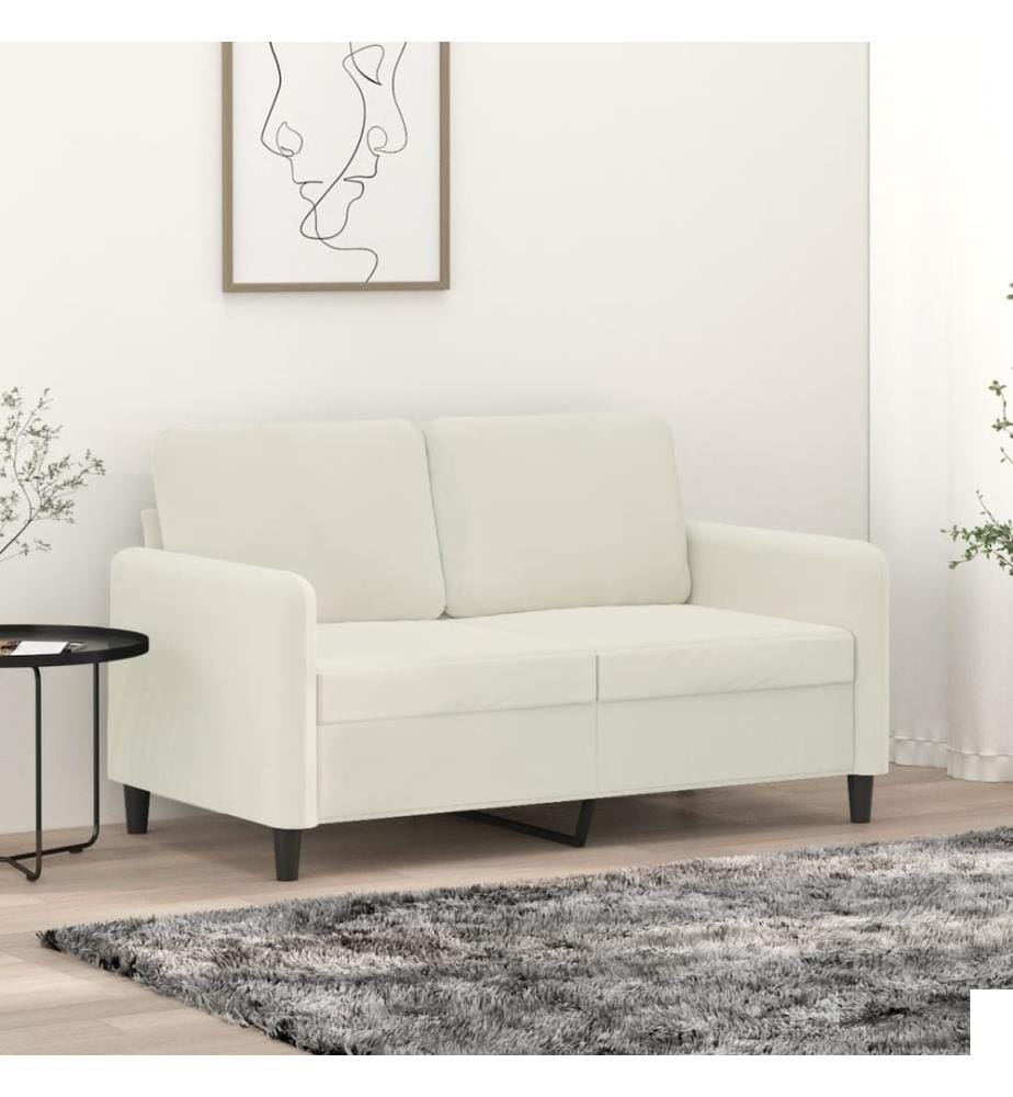 Canapé à 2 places Crème 120 cm Velours