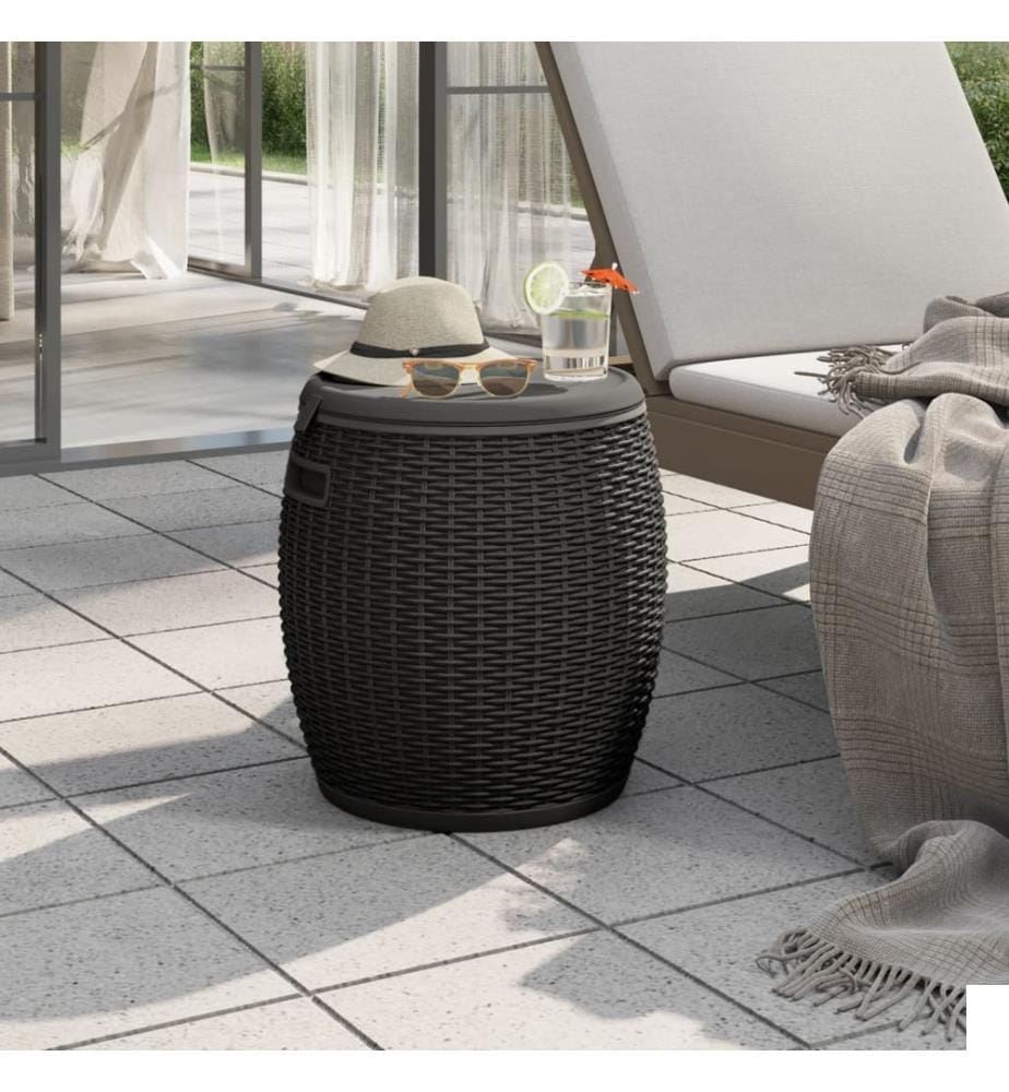 Boîte de rangement de jardin 4 en 1 noir polypropylène