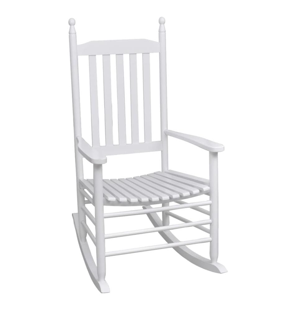 Chaise à bascule avec siège incurvé Blanc Bois