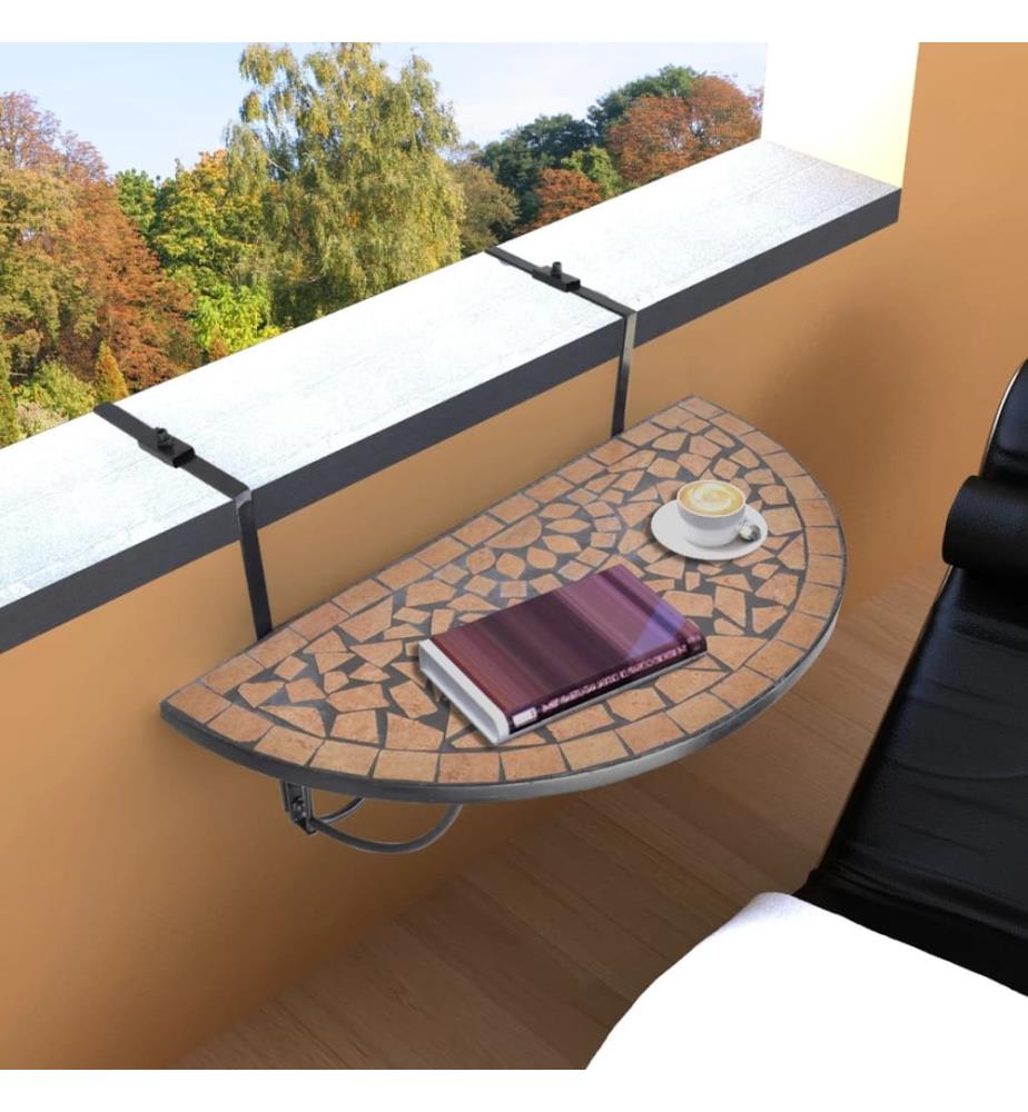 Table suspendue de balcon Terre cuite Mosaïque
