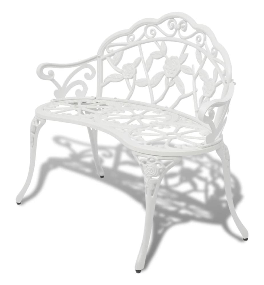 Banc de jardin 100 cm Aluminium coulé Blanc