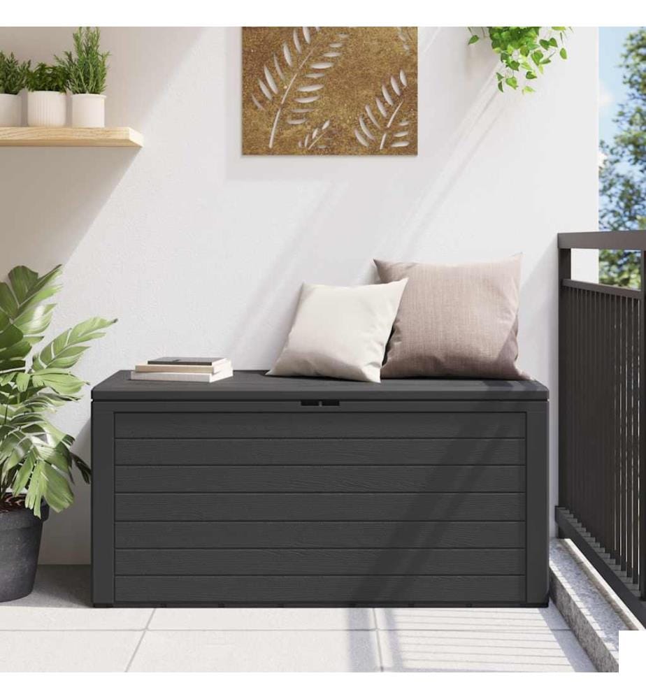 Boîte de rangement de jardin Anthracite 116x44x55 cm