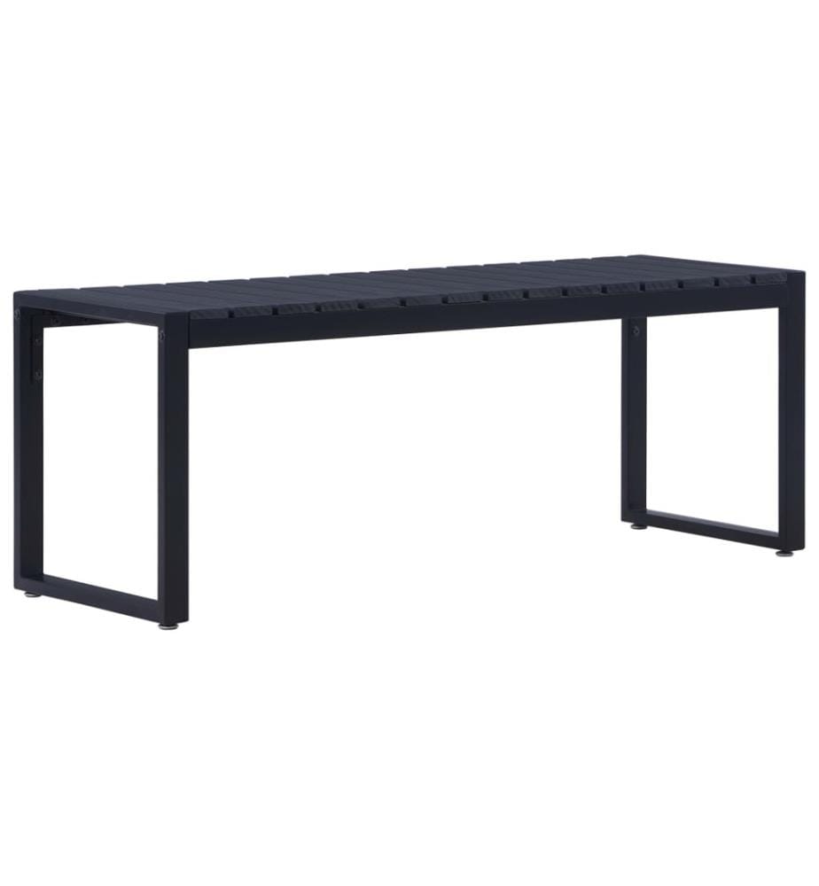 Banc de jardin 120,5 cm Panneau PS Noir