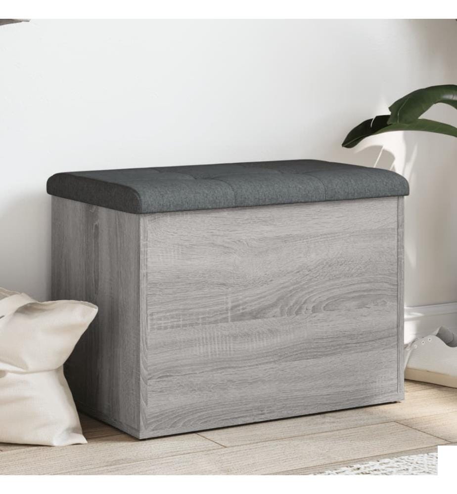 Banc de rangement sonoma gris 62x42x45 cm bois d'ingénierie
