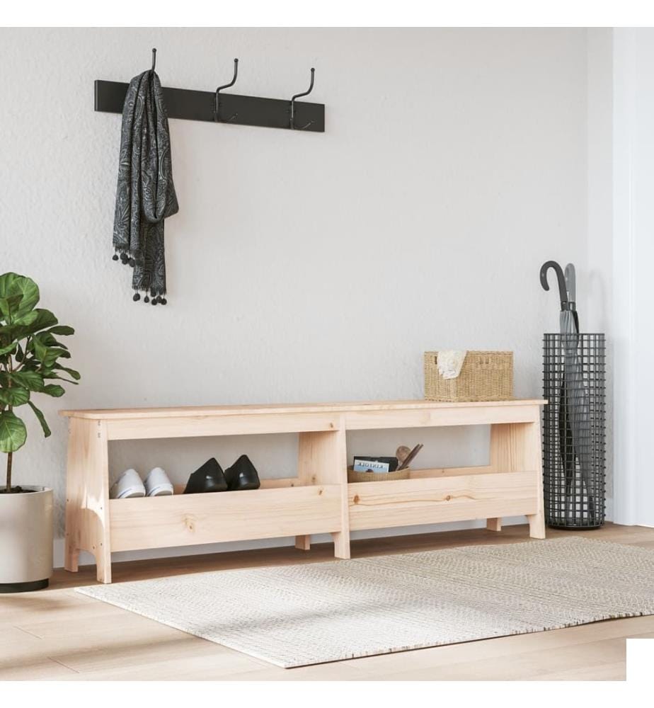 Banc d'entrée 160x28x45 cm Bois massif Pin