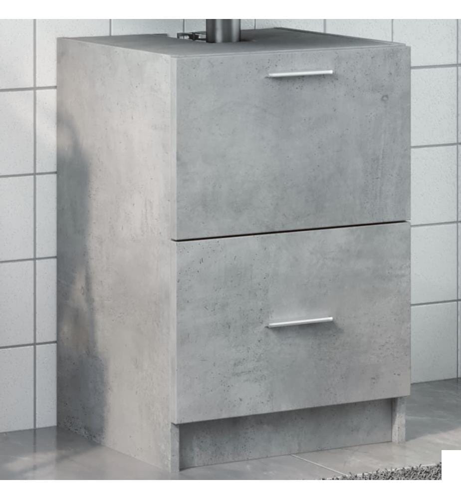 Armoire d'évier gris béton 40x37x59 cm bois d'ingénierie