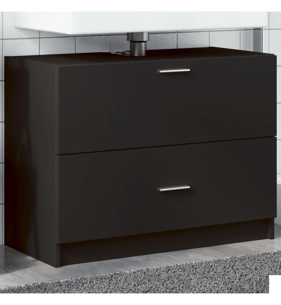 Armoire d'évier noir 78x37x59 cm bois d'ingénierie