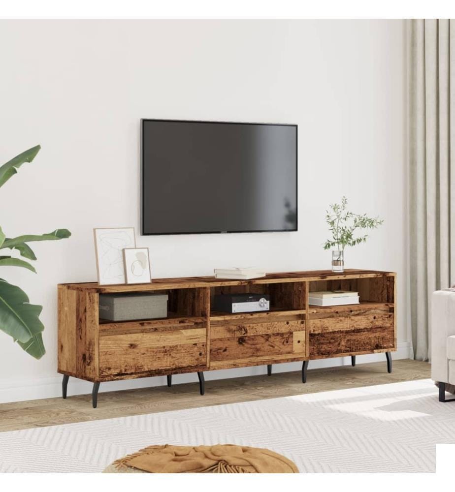 Meuble TV vieux bois 150x30x44,5 cm bois d'ingénierie