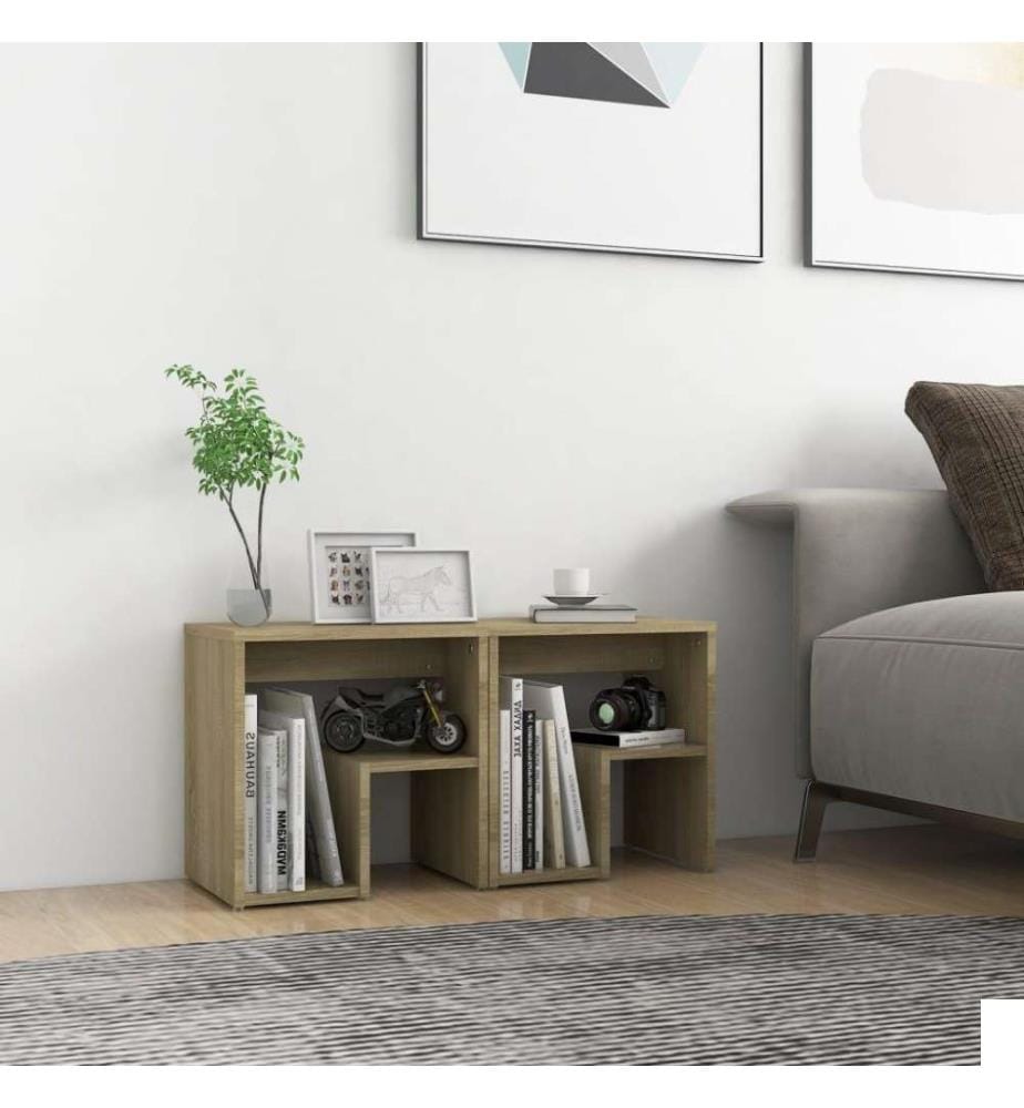 Tables de chevet 2 pcs Chêne sonoma 40x30x40 cm Aggloméré