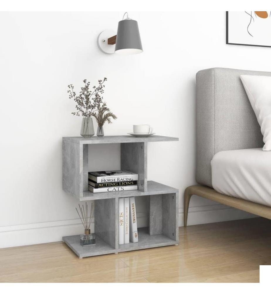Table de chevet Gris béton 50x30x51,5 cm Aggloméré
