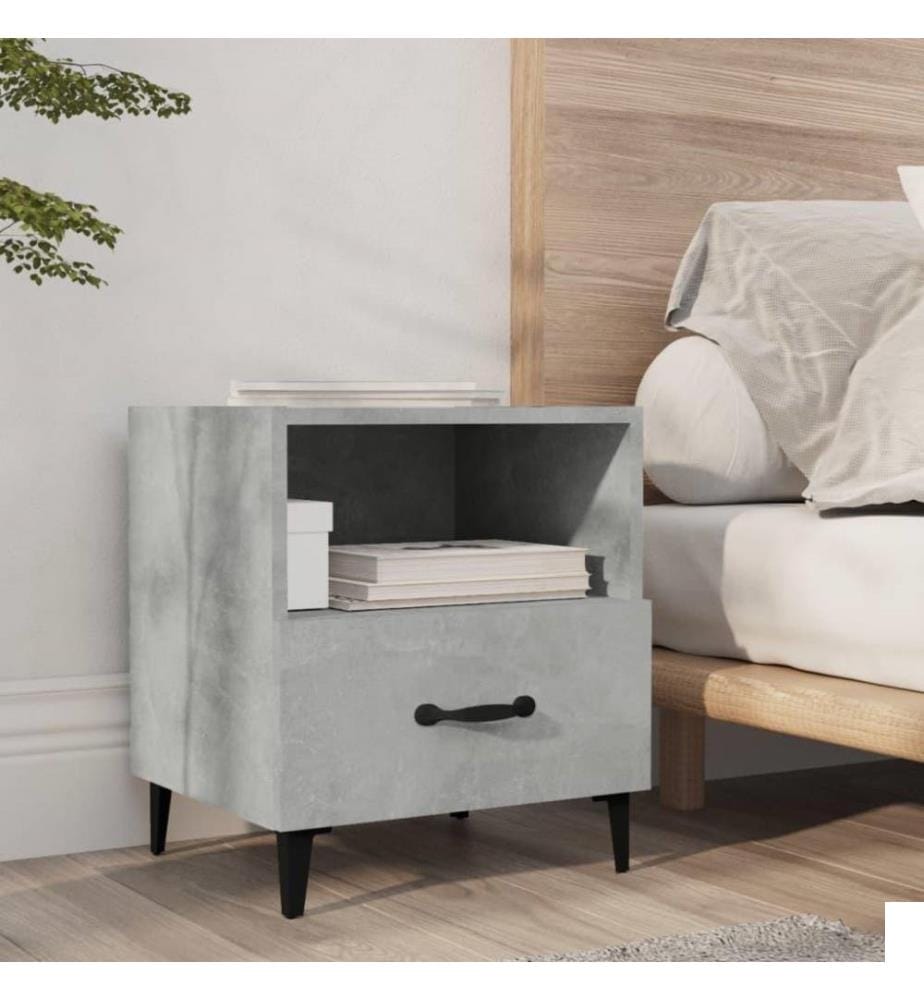 Table de chevet Gris béton Bois d'ingénierie