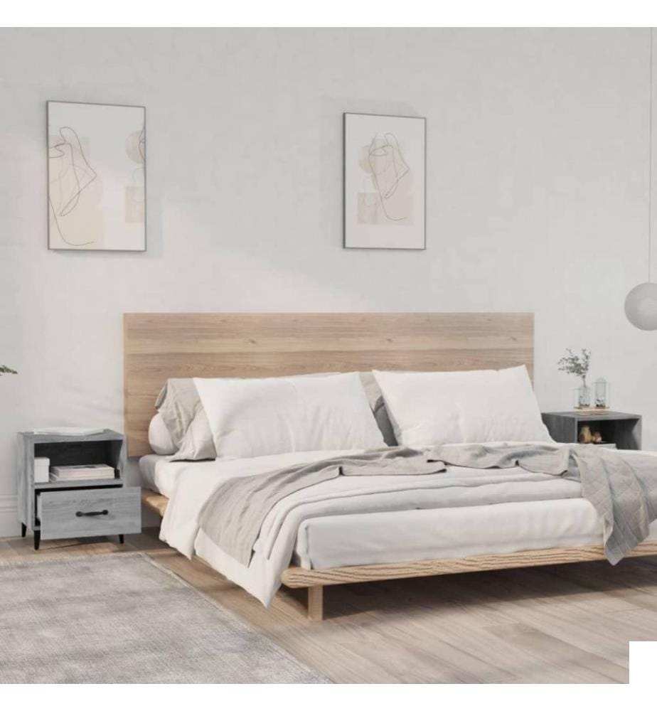 Tables de chevet 2 pcs Sonoma gris Bois d'ingénierie
