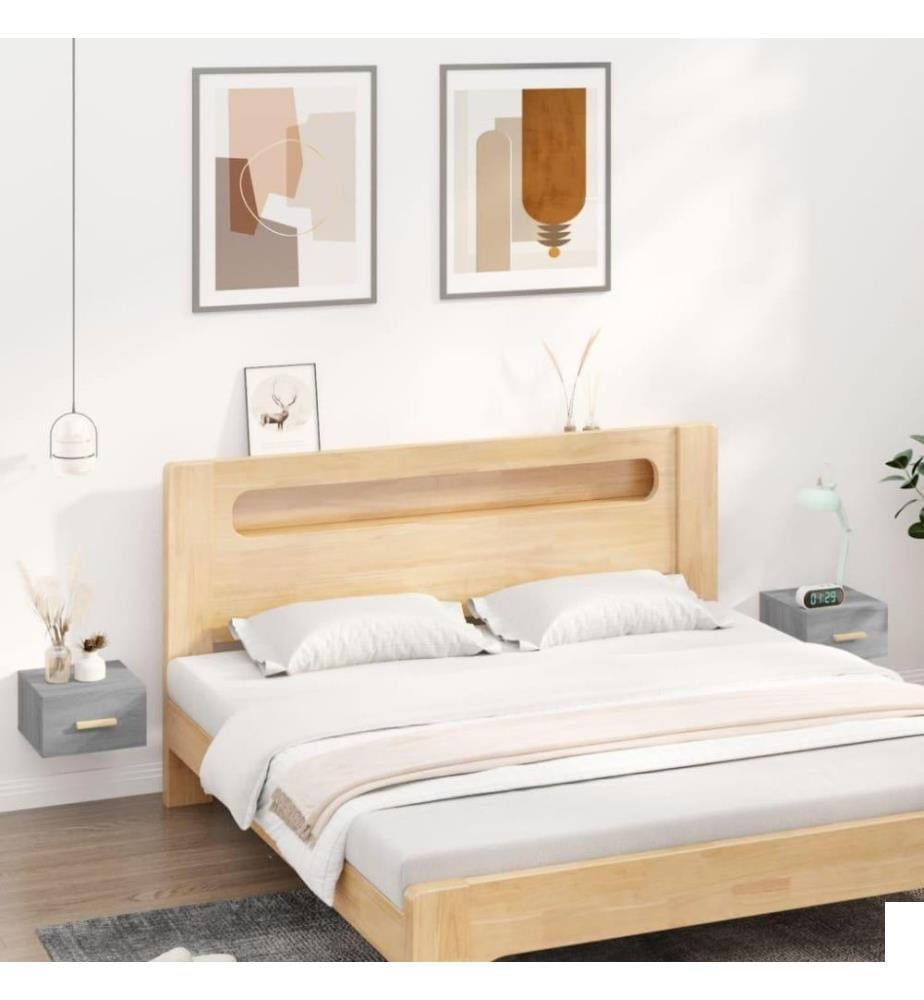 Tables de chevet murales 2 pcs Sonoma gris 35x35x20 cm