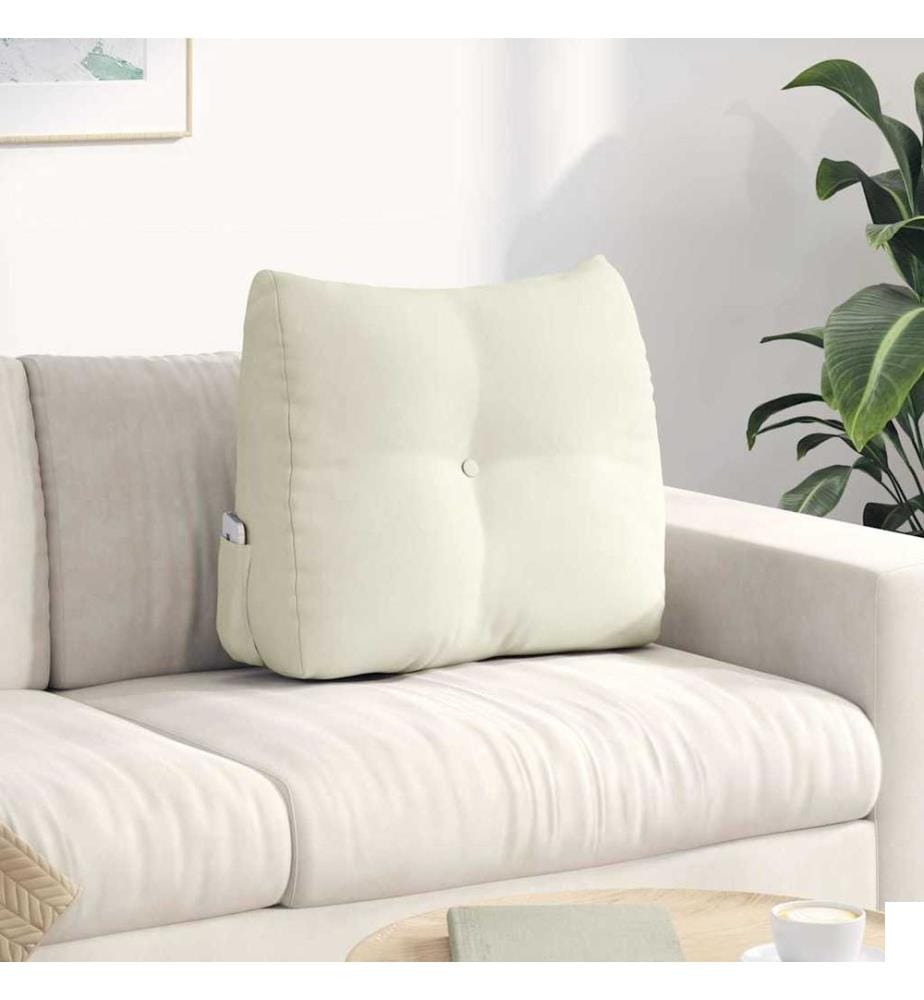 Coussin de Dos Crème 60 x 24 x 50 cm Velours