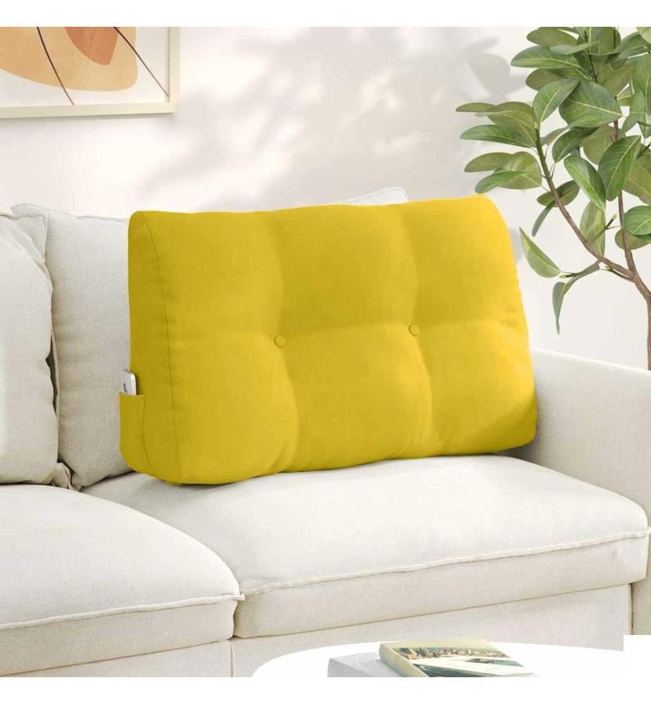 Coussin de Dos Jaune 80 x 24 x 50 cm Velours