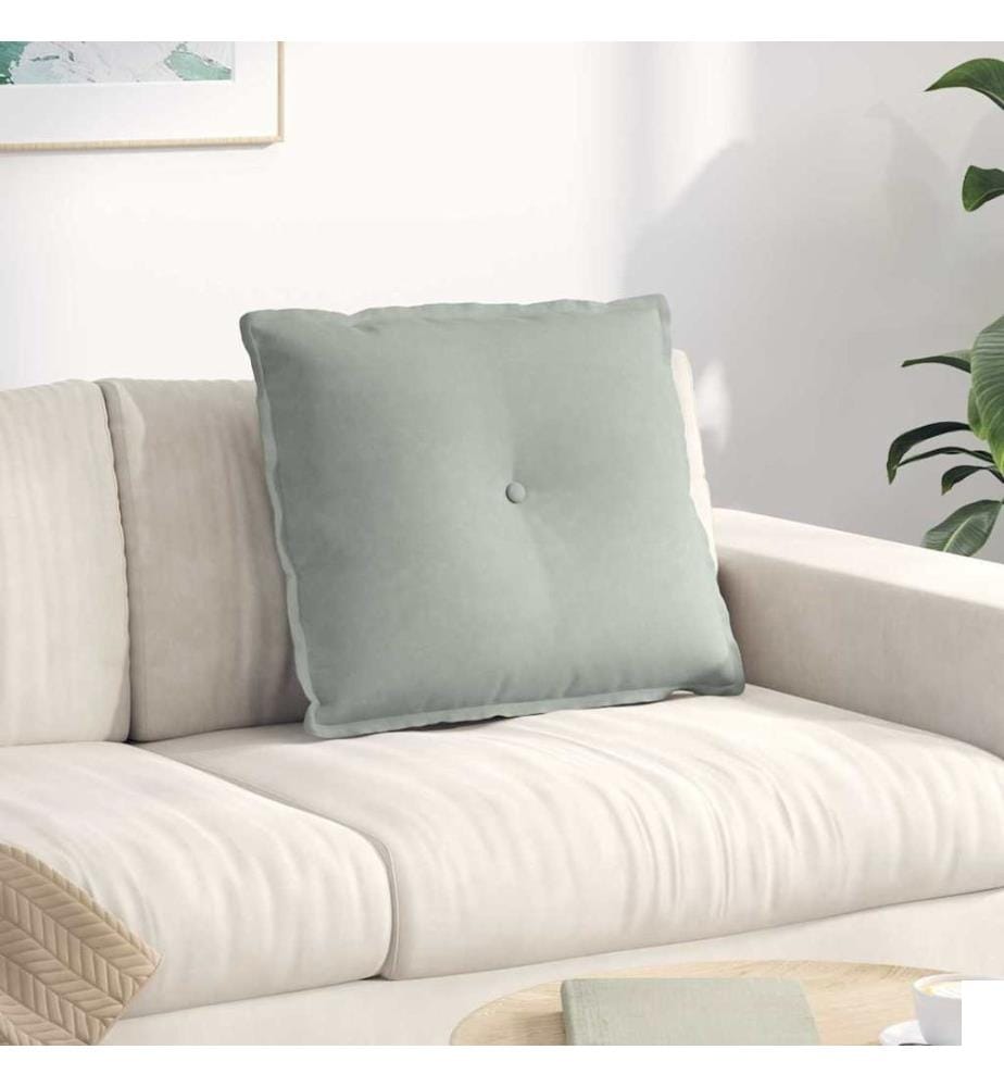 Coussin de Dos Gris clair 60 x 50 cm Tissu en velours côtelé