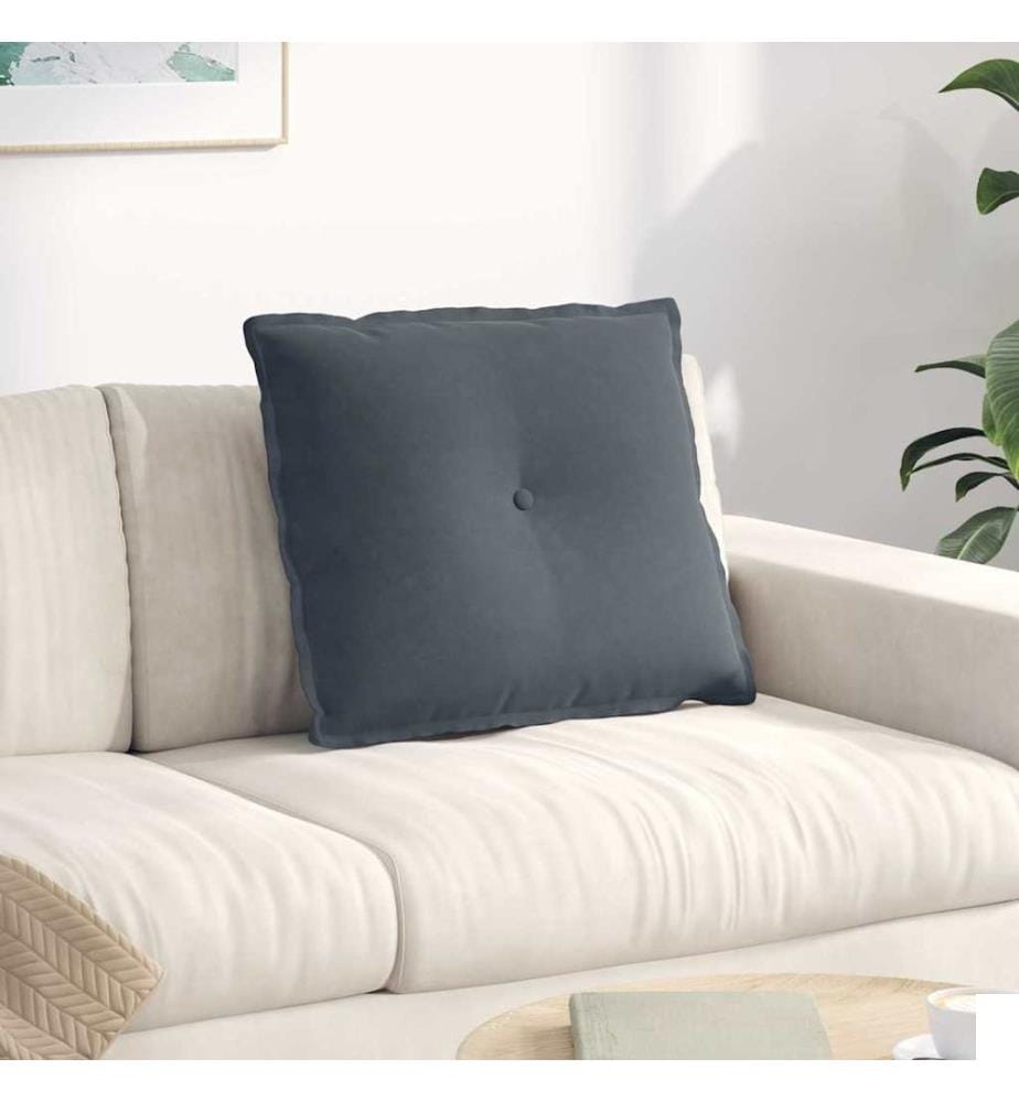 Coussin de Dos Gris foncé 60 x 50 cm Tissu en velours côtelé