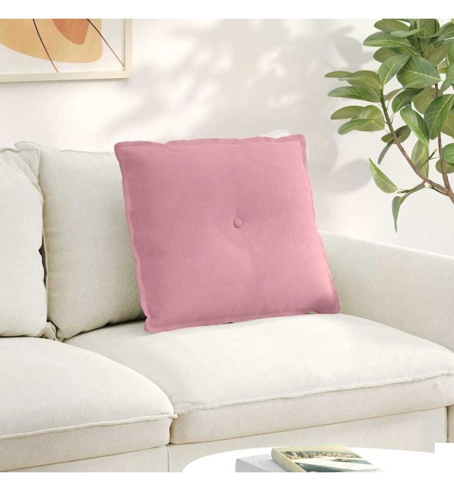 Coussin de Dos Rose 60 x 50 cm Tissu en velours côtelé