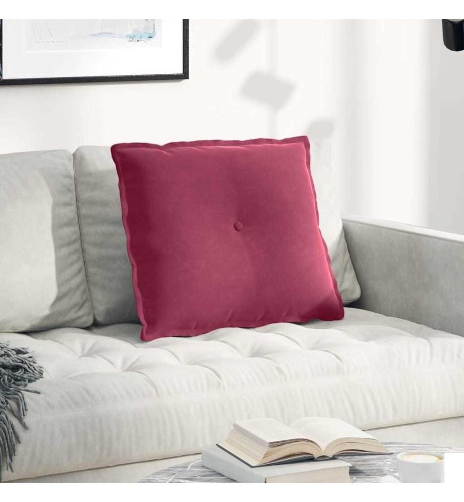 Coussin de Dos Bordeaux 60 x 50 cm Tissu en velours côtelé
