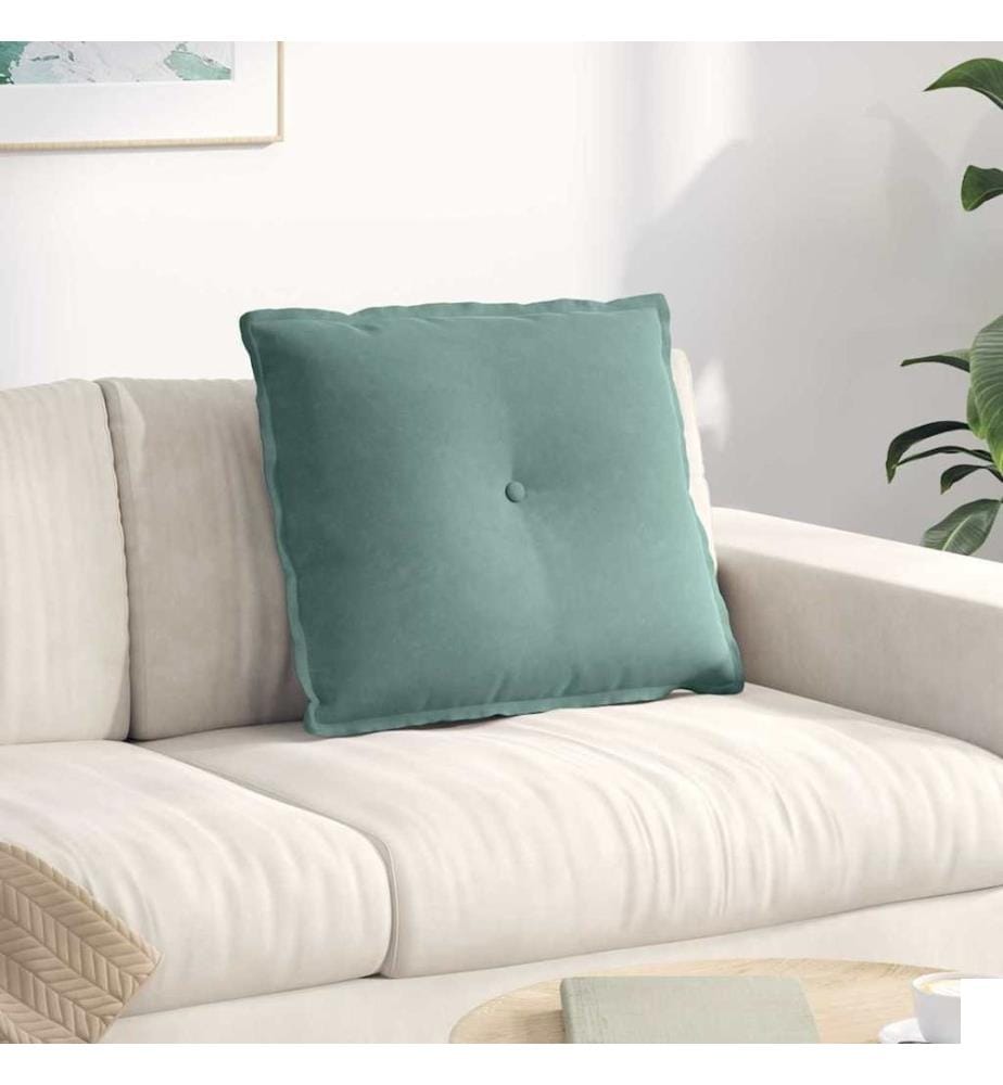 Coussin de Dos Vert Mer 60 x 50 cm Tissu en velours côtelé
