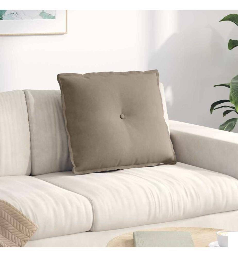 Coussin de Dos Taupe 60 x 50 cm Tissu en microfibre