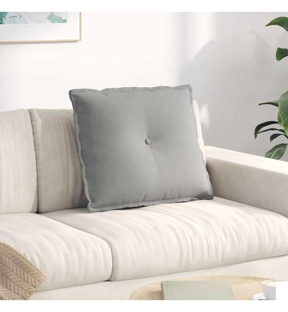 Coussin de Dos Gris clair 60 x 50 cm Tissu en microfibre