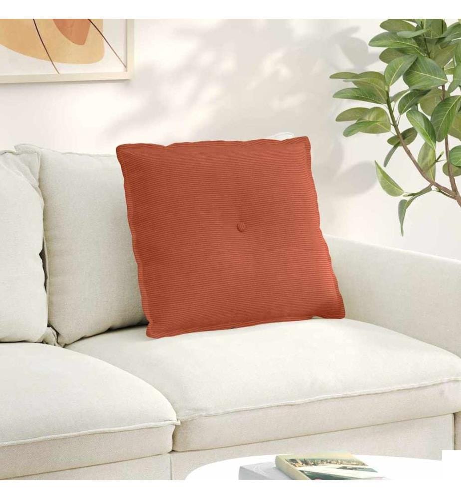 Coussin de Dos Rouge orange 60 x 50 cm Tissu en velours côtelé