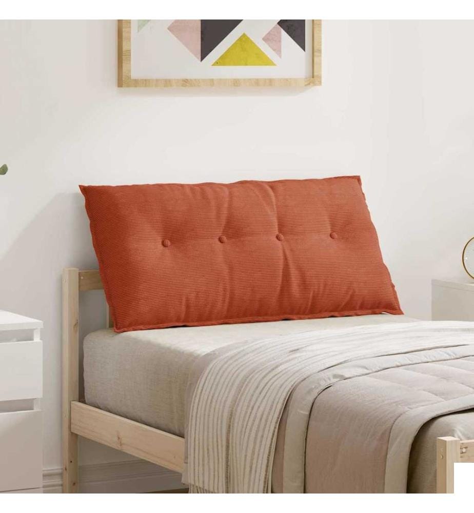 Coussin de Dos Rouge orange 100 x 50 cm Tissu en velours côtelé