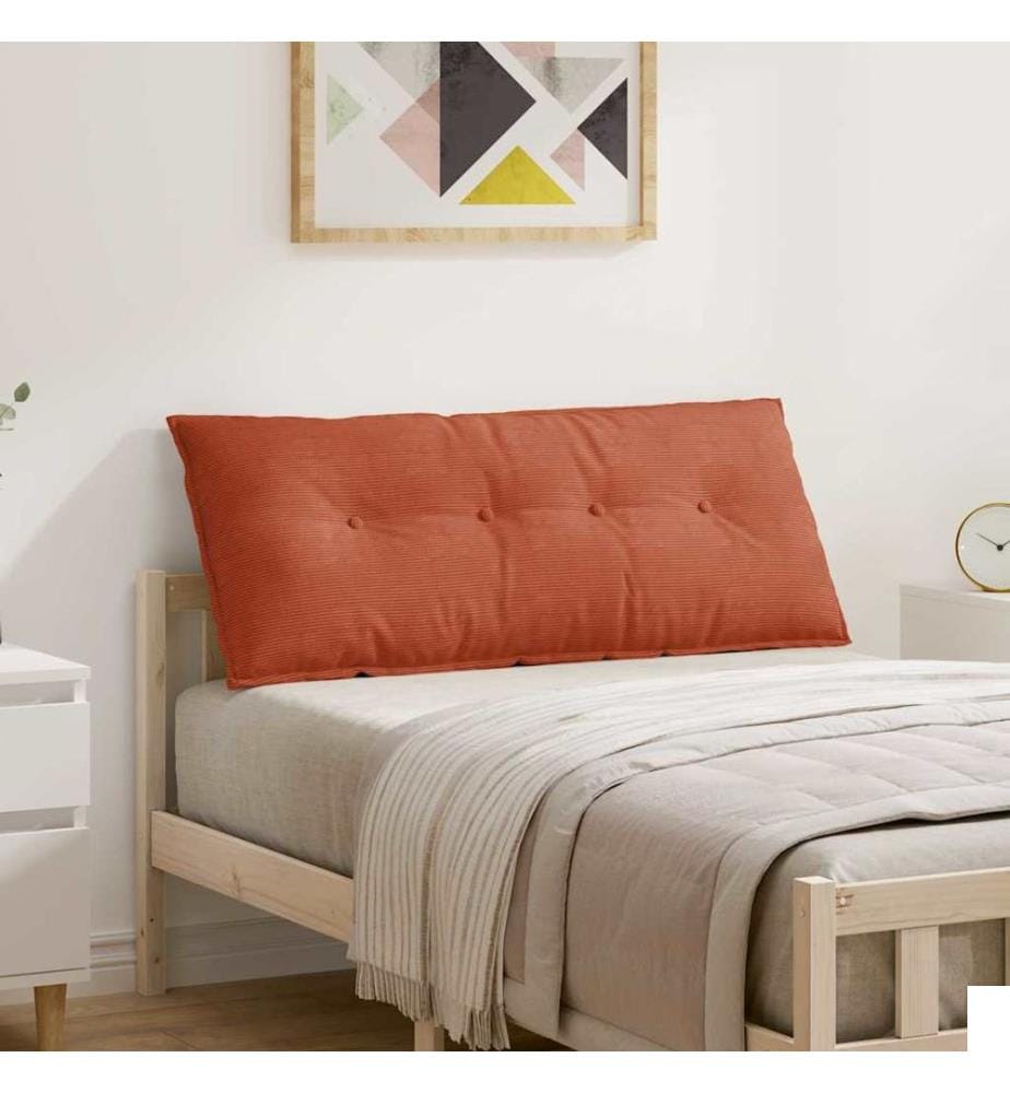 Coussin de Dos Rouge orange 120 x 50 cm Tissu en velours côtelé