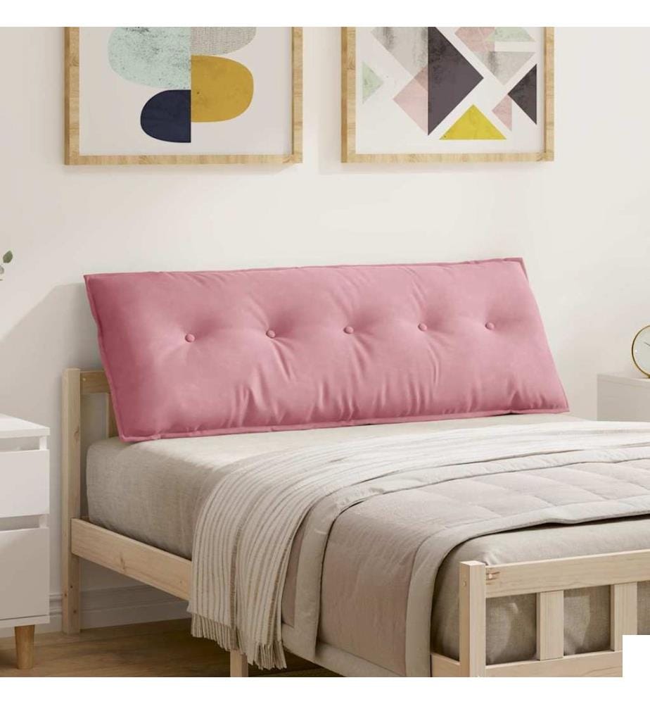 Coussin de Dos Rose 140 x 50 cm Tissu en velours côtelé