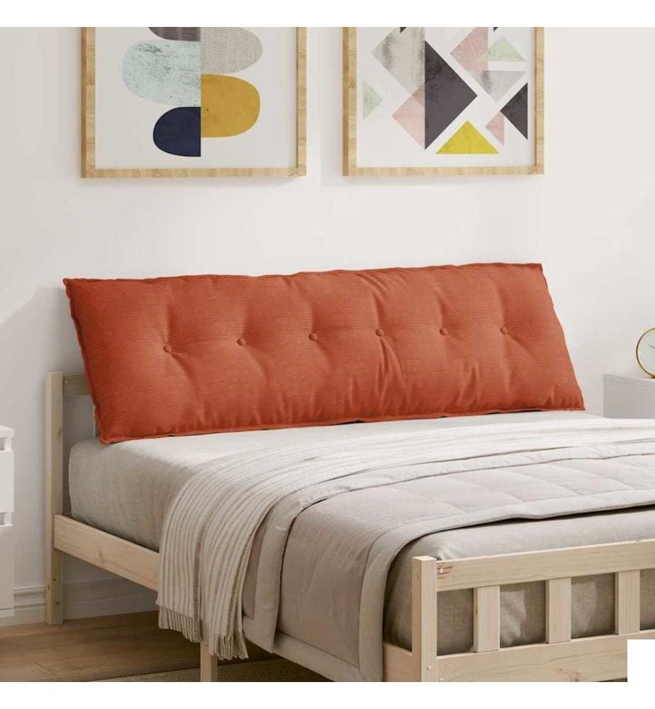 Coussin de Dos Rouge orange 160 x 50 cm Tissu en velours côtelé