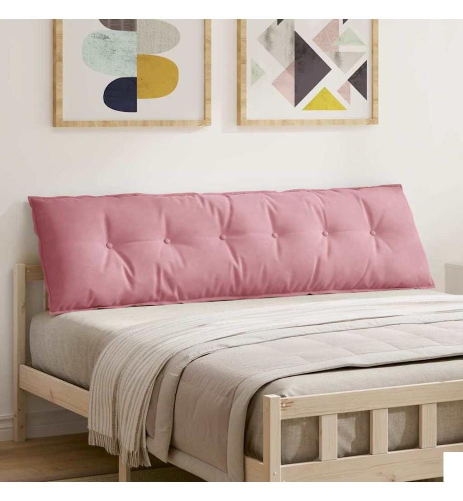 Coussin de Dos Rose 180 x 50 cm Tissu en velours côtelé