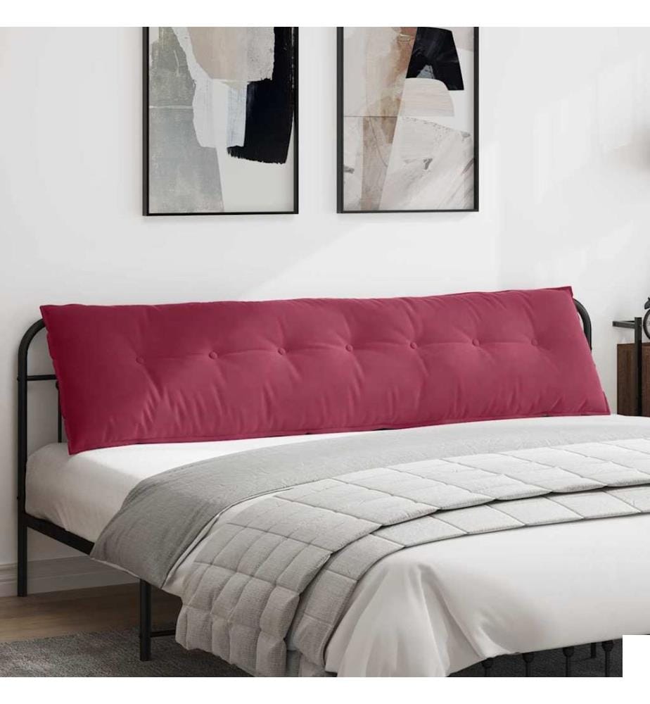 Coussin de Dos Bordeaux 200 x 50 cm Tissu en velours côtelé