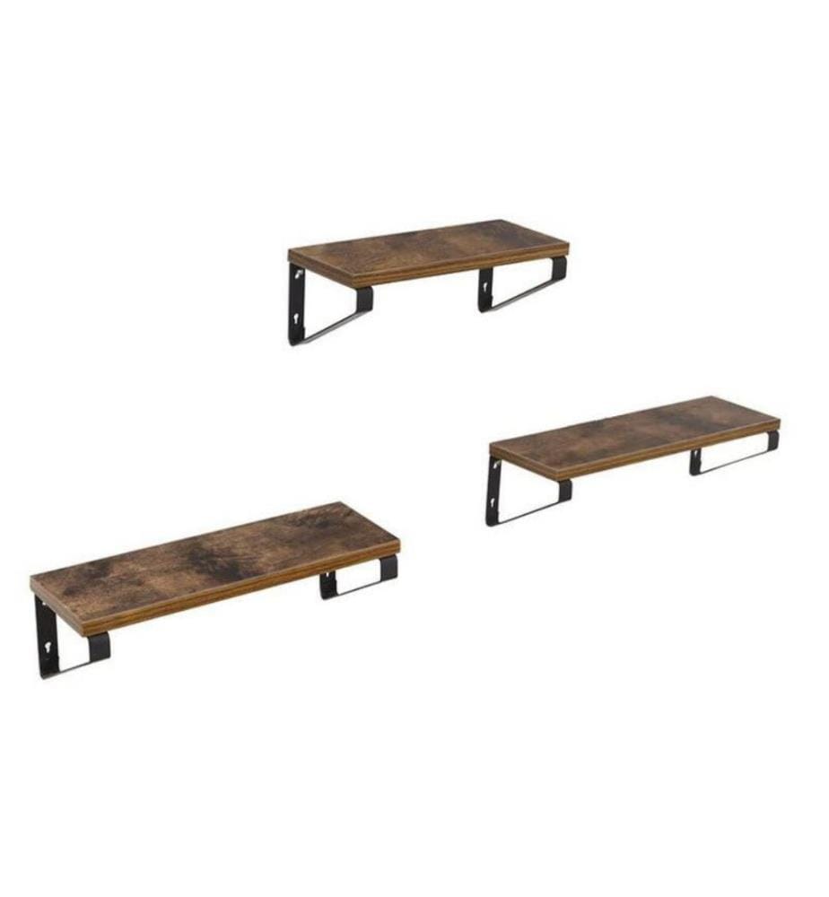 VASAGLE - Étagère murale Lot de 3 30/35/40 x 11 cm/12 cm, Brun/Noir