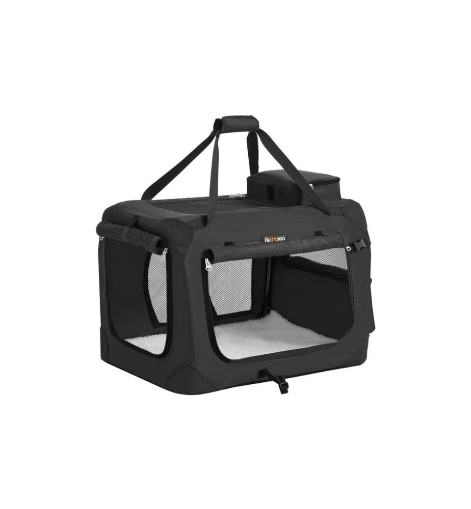 Feandrea - Boîte de transport Animal de compagnie, 60 x 42 x 42 cm, noir