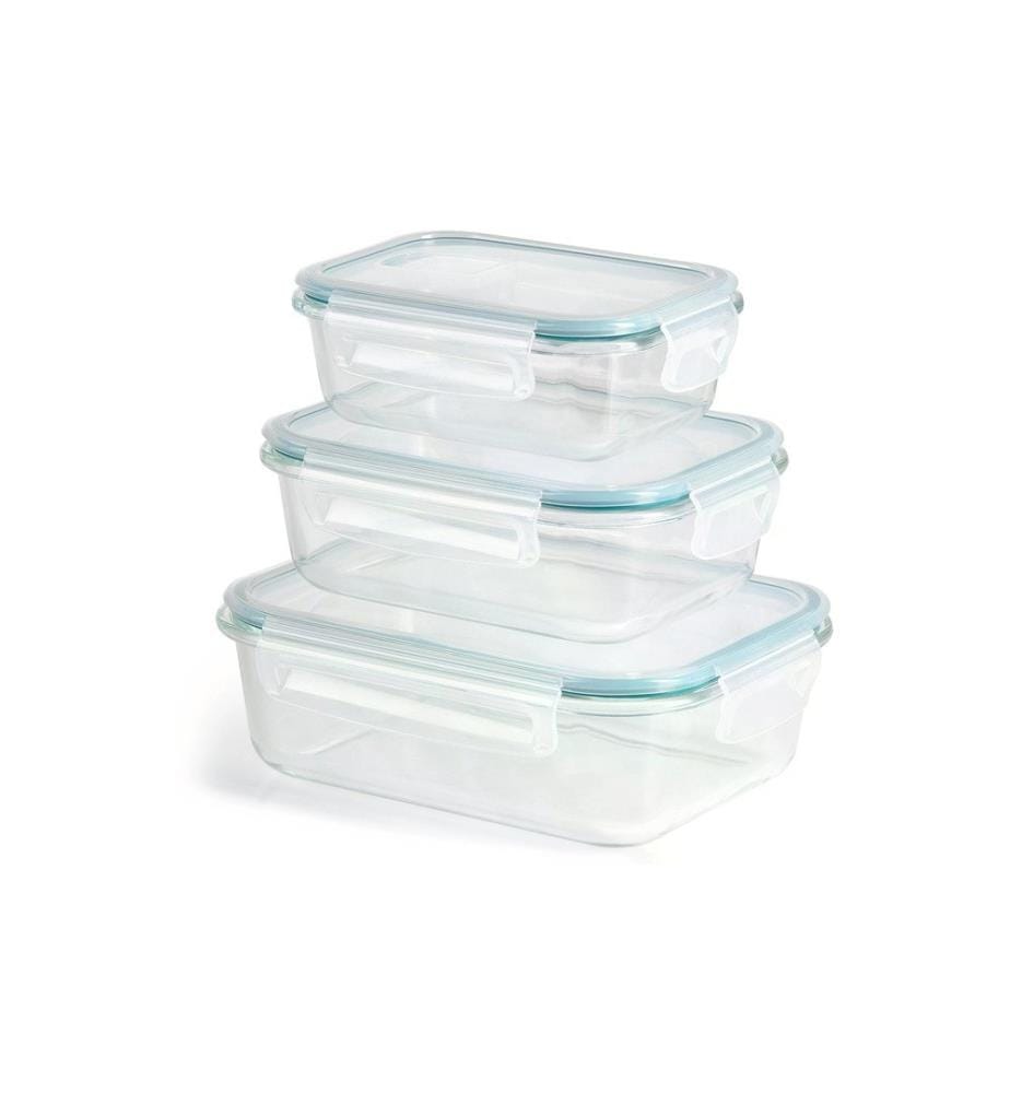 GOURMETMAXX - Boîte à provisions 3 pièces, Transparent