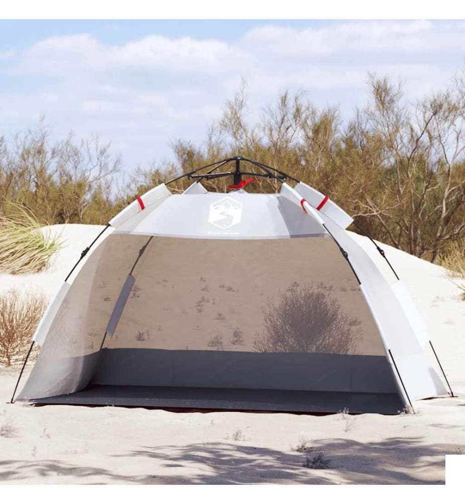 Tente de plage 2 personnes gris libération rapide imperméable