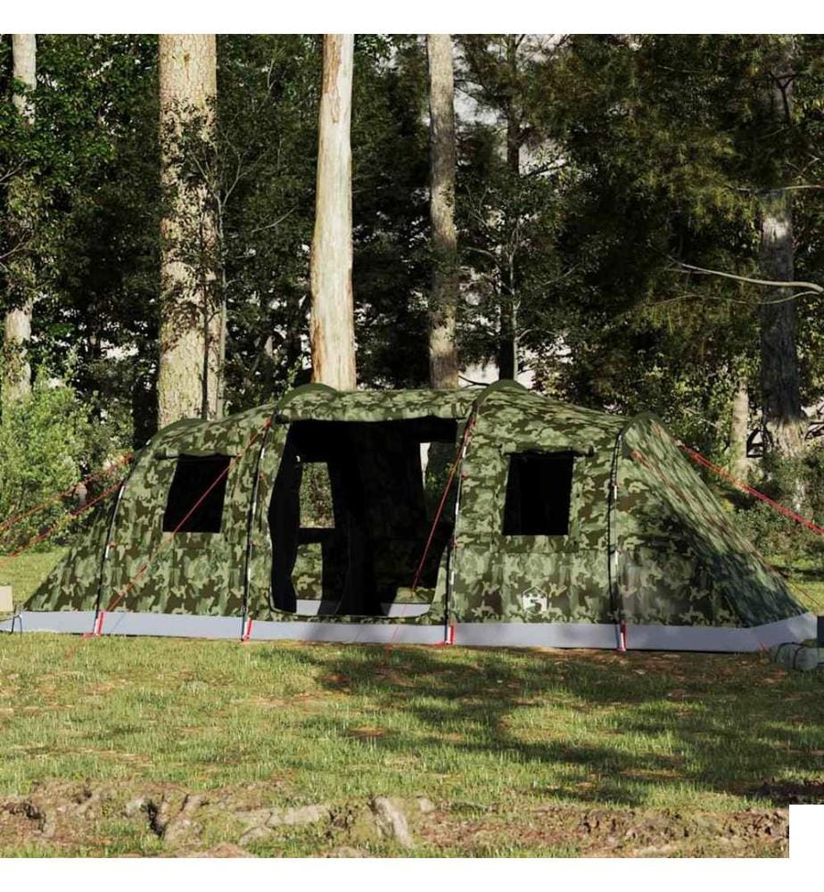 Tente familiale tunnel 6 personnes camouflage imperméable