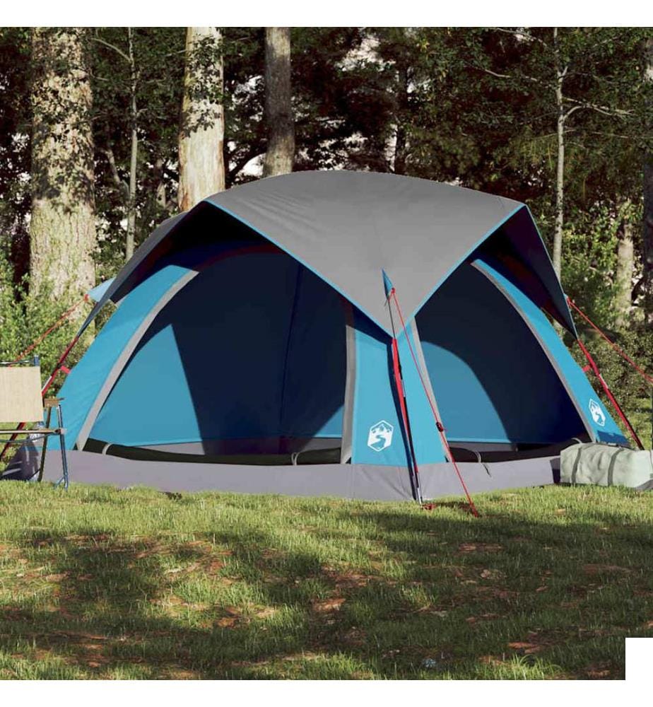 Tente de camping de cabine 4 personnes bleu imperméable
