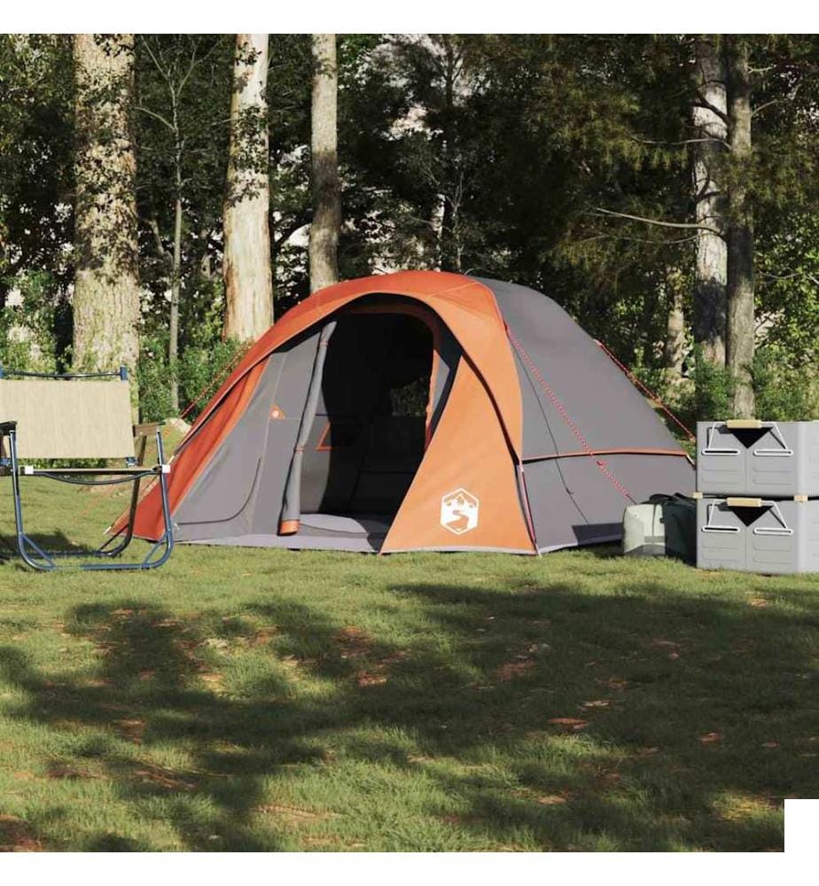 Tente de cabine familiale 6 personnes gris orange imperméable