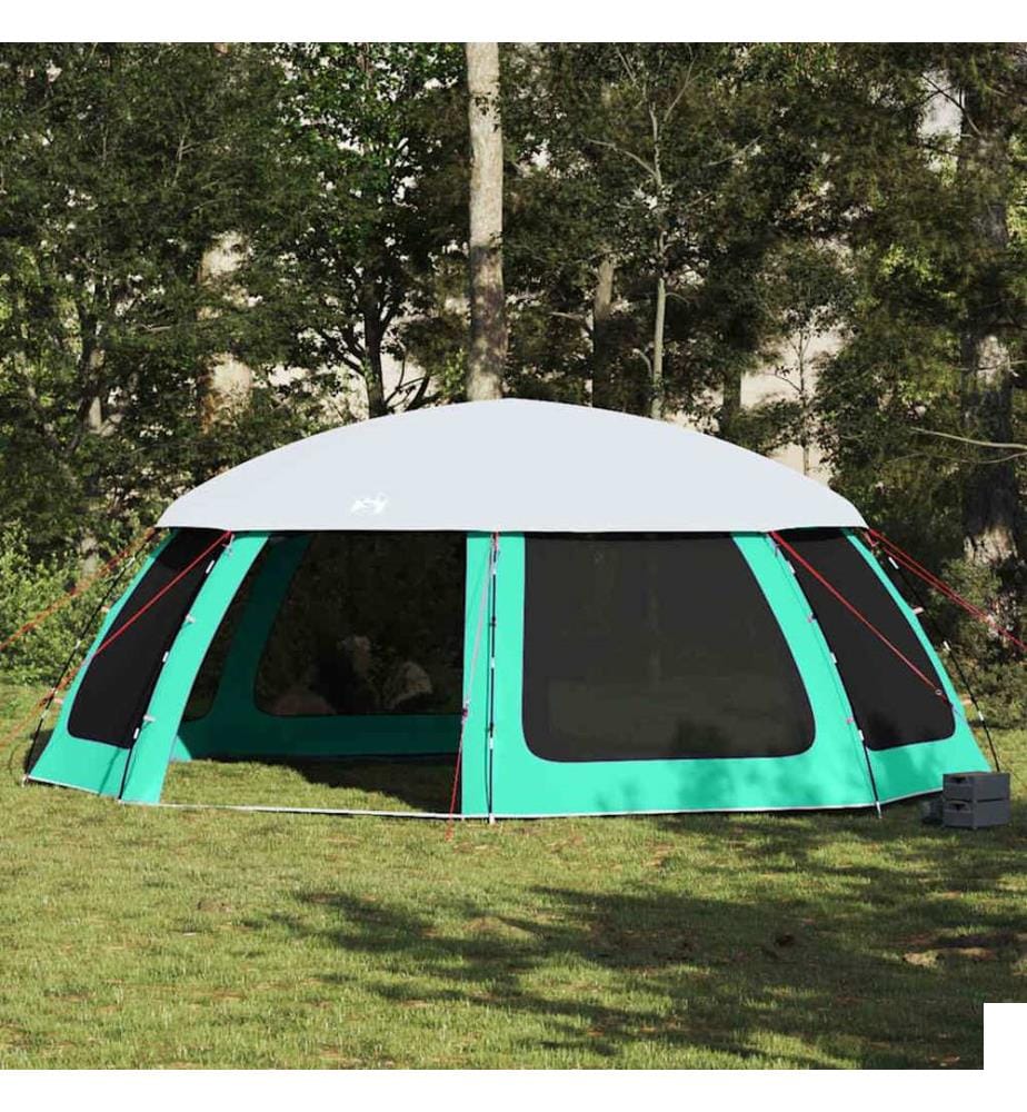 Tente piscine toit amovible parois maille vert d'eau 690x690 cm