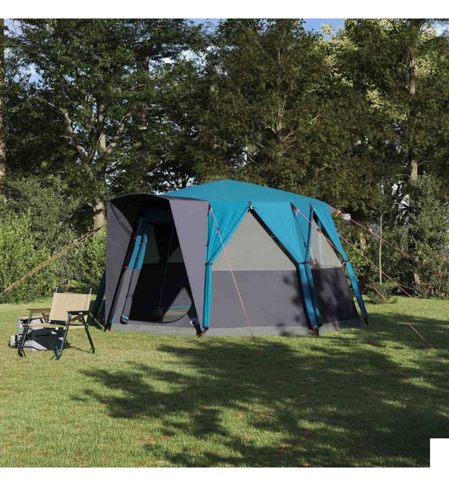 Tente de Campagne 6-Personnes avec toit Bleu 425 x 396 x 222 cm
