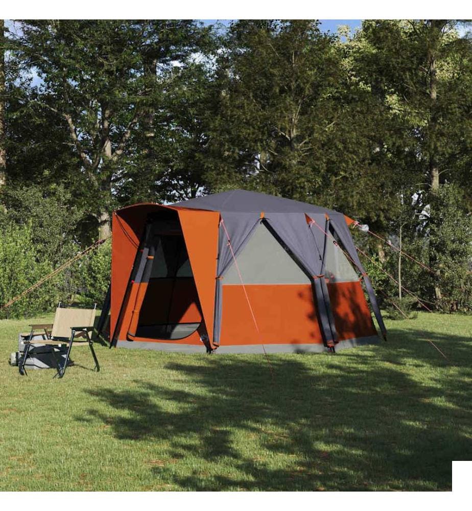 Tente de Campagne 6-Personnes Gris et orange 425 x 396 x 222 cm