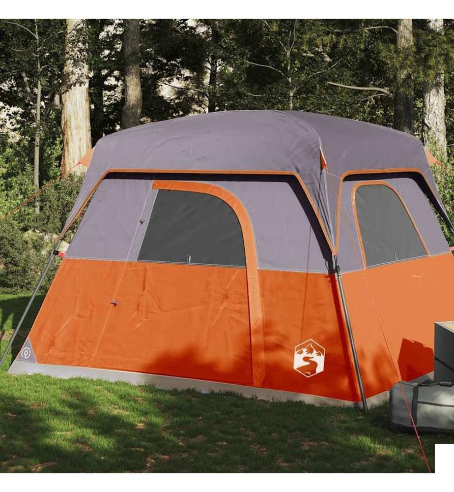 Tente de camping de cabine 4 personnes orange imperméable