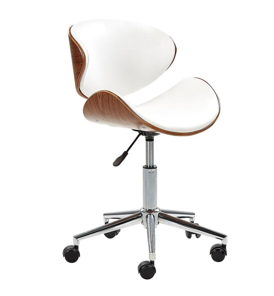 Chaise de bureau ROTTERDAM Cuir PU Blanc