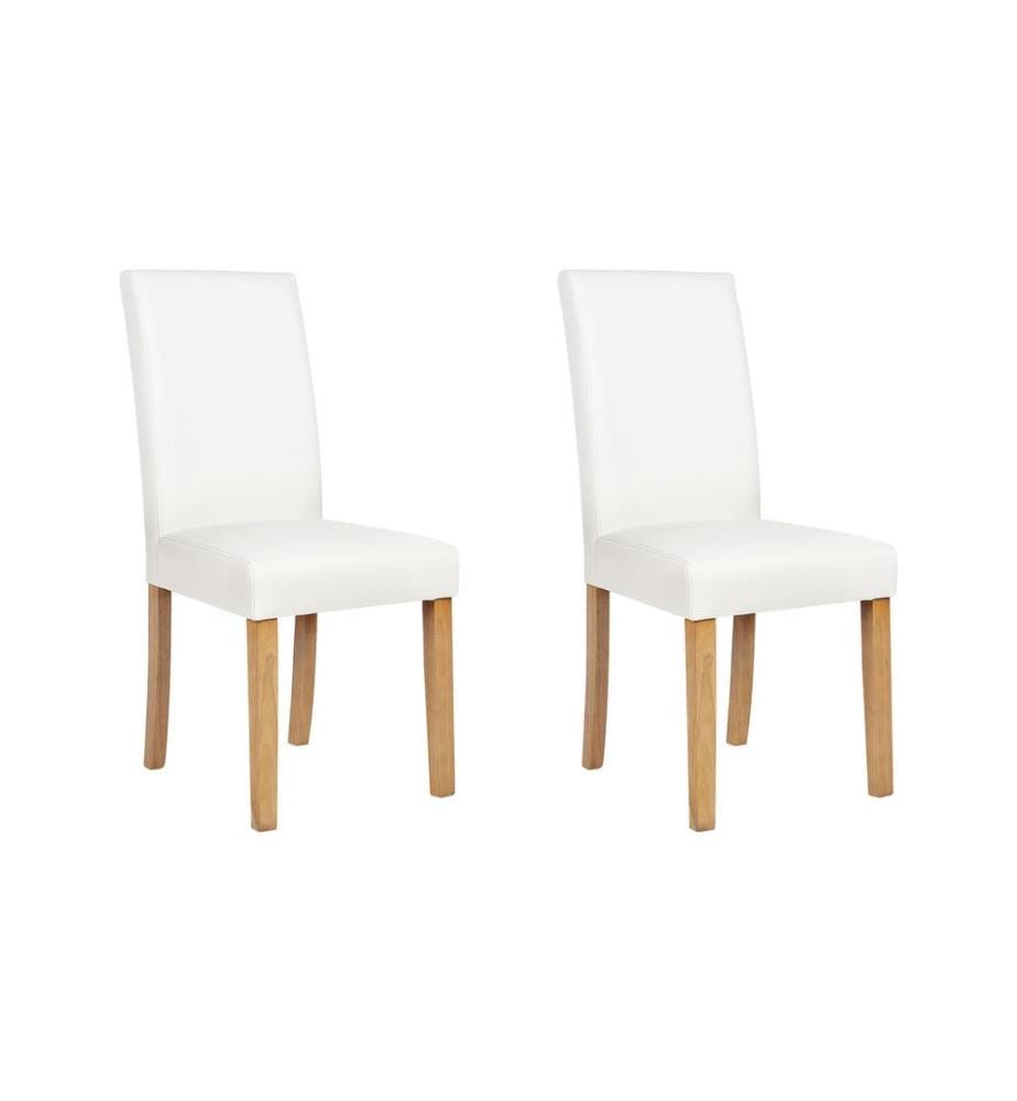 Lot de 2 chaises de salle à manger BROADWAY Cuir PU Blanc
