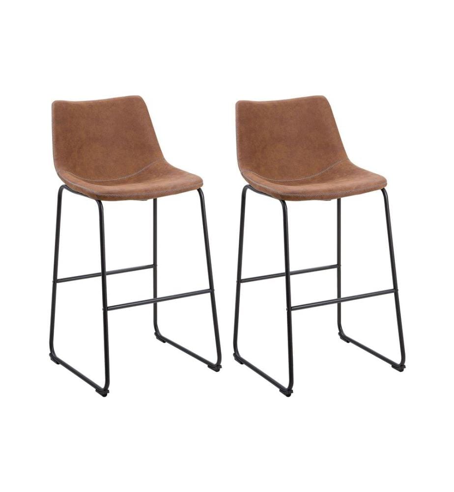Lot de 2 chaises de bar FRANKS Marron doré
