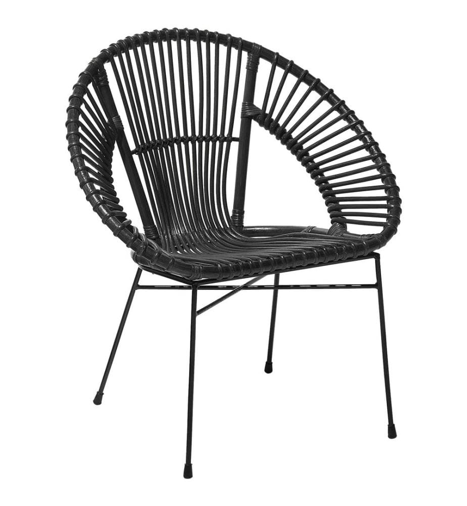 Chaise de salle à manger SARITA Rotin Noir