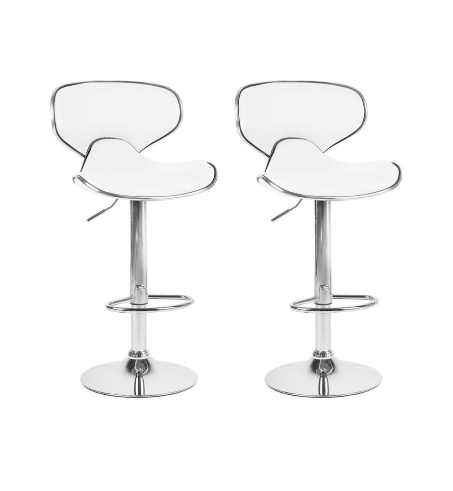 Lot de 2 chaises de bar CONWAY Cuir PU Blanc